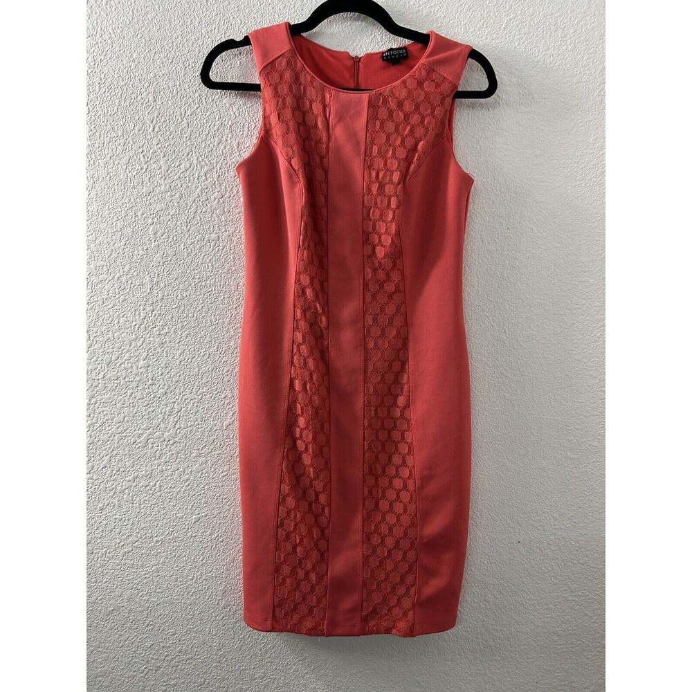 Enfocus Studio‎ Sleeveless Dress Lace Panel Size 4 Corporate Work Orange